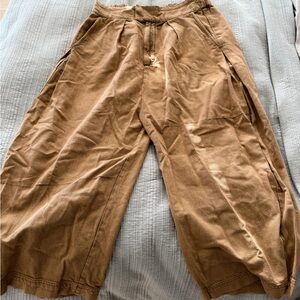 Free People Tan Wide-Leg Pants